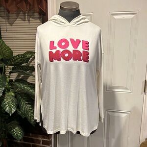 Lane Bryant White Hoodie with Pink 'Love More' Graphic❤️